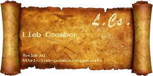 Lieb Csombor névjegykártya